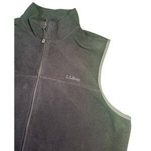 Vintage LL Bean Mens XL-Tall Fleece Vest Full Zip Black‎ Pockets Outdoors